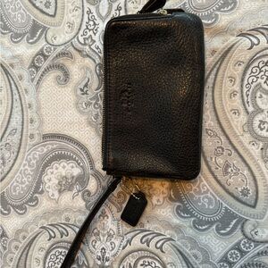 Coach Black Leather Wristlet
